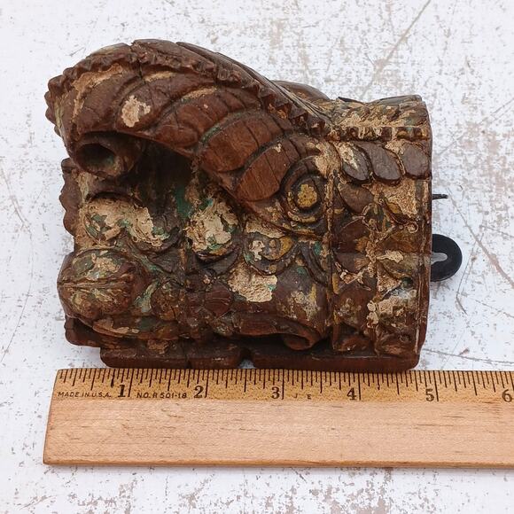 Vintage Wooden Wall Hanging Carved Pillar Candle Holder Handcrafted Decor - Picture 8 of 9